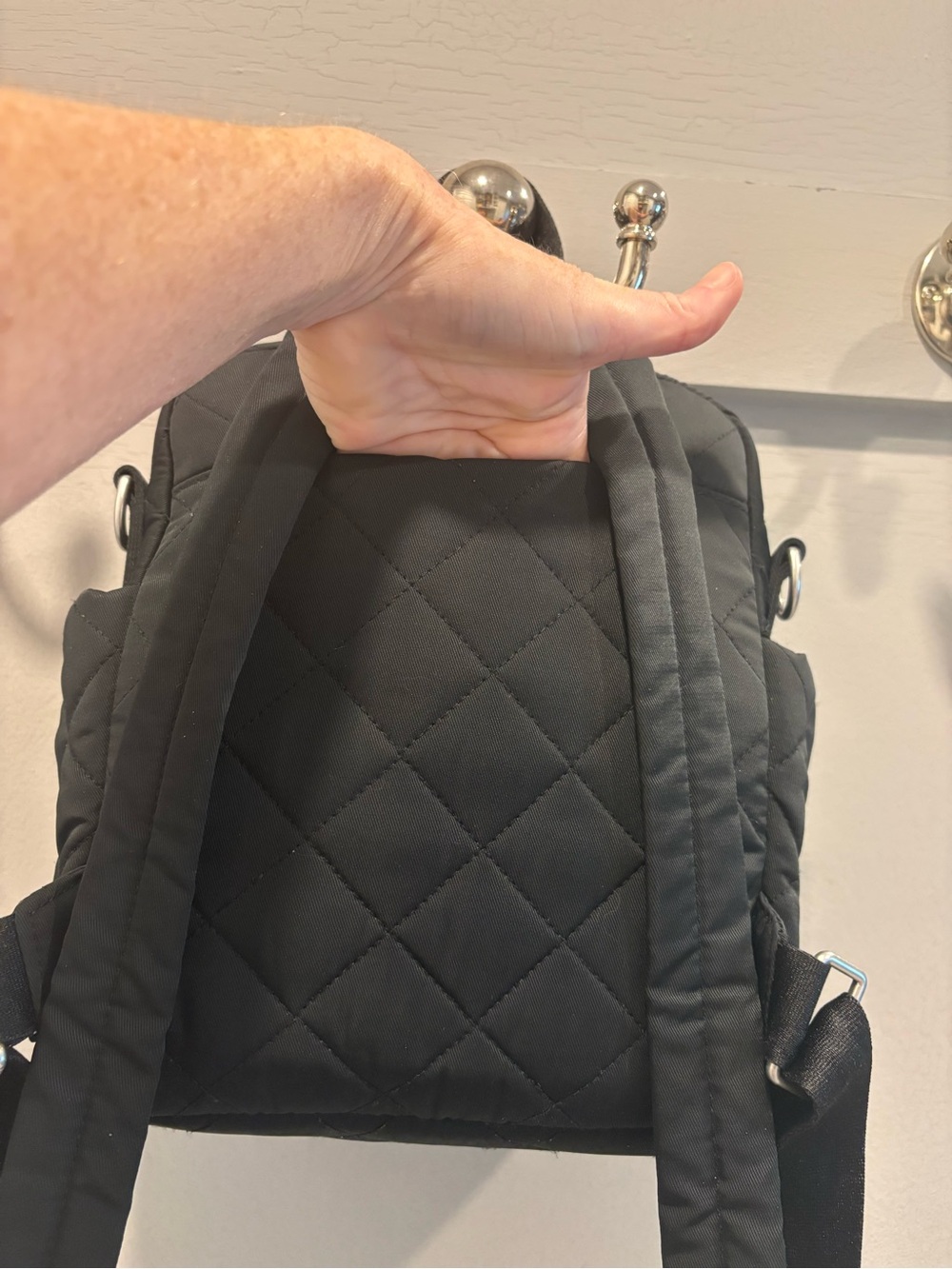 Vera Bradley Black Convertible Small Backpack in Performance Twill - Picture 7 of 8